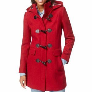Tommy Hilfiger Hooded Wool-Blend Red Toggle Coat XXL